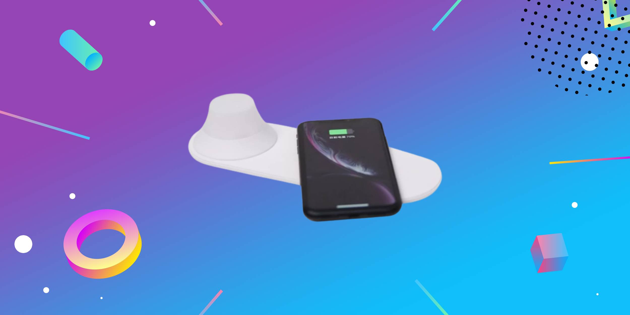 Беспроводное зарядное устройство со съёмным магнитным светильником