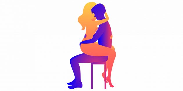 Секс на стуле: поза лицом к лицу