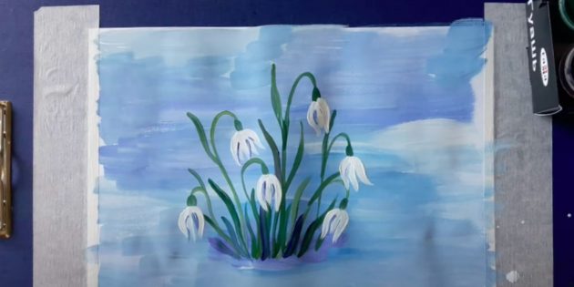 How to draw snowdrops: 17 options for every taste