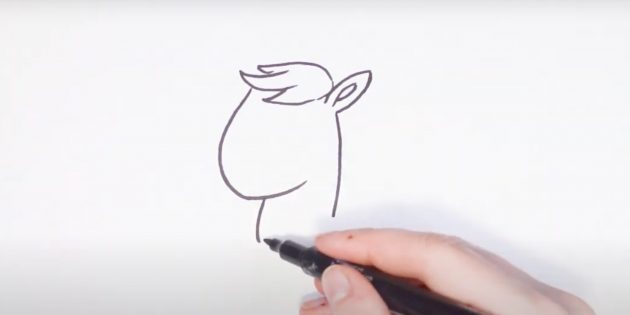 Как нарисовать лошадь: Наметьте шею