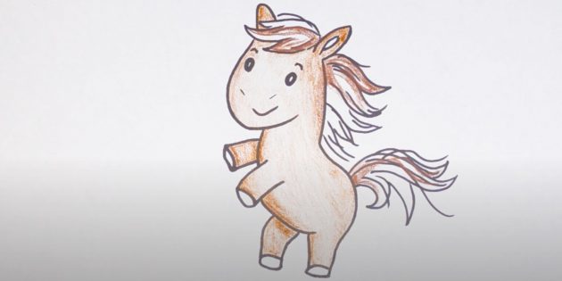 Как нарисовать лошадь: Закрасьте лошадь