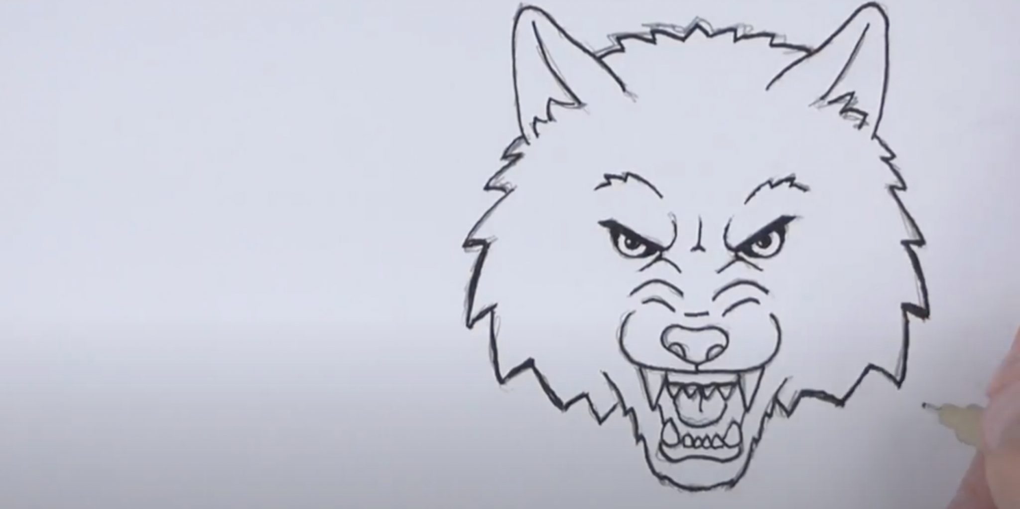 Поэтапное рисование волка для дошкольников