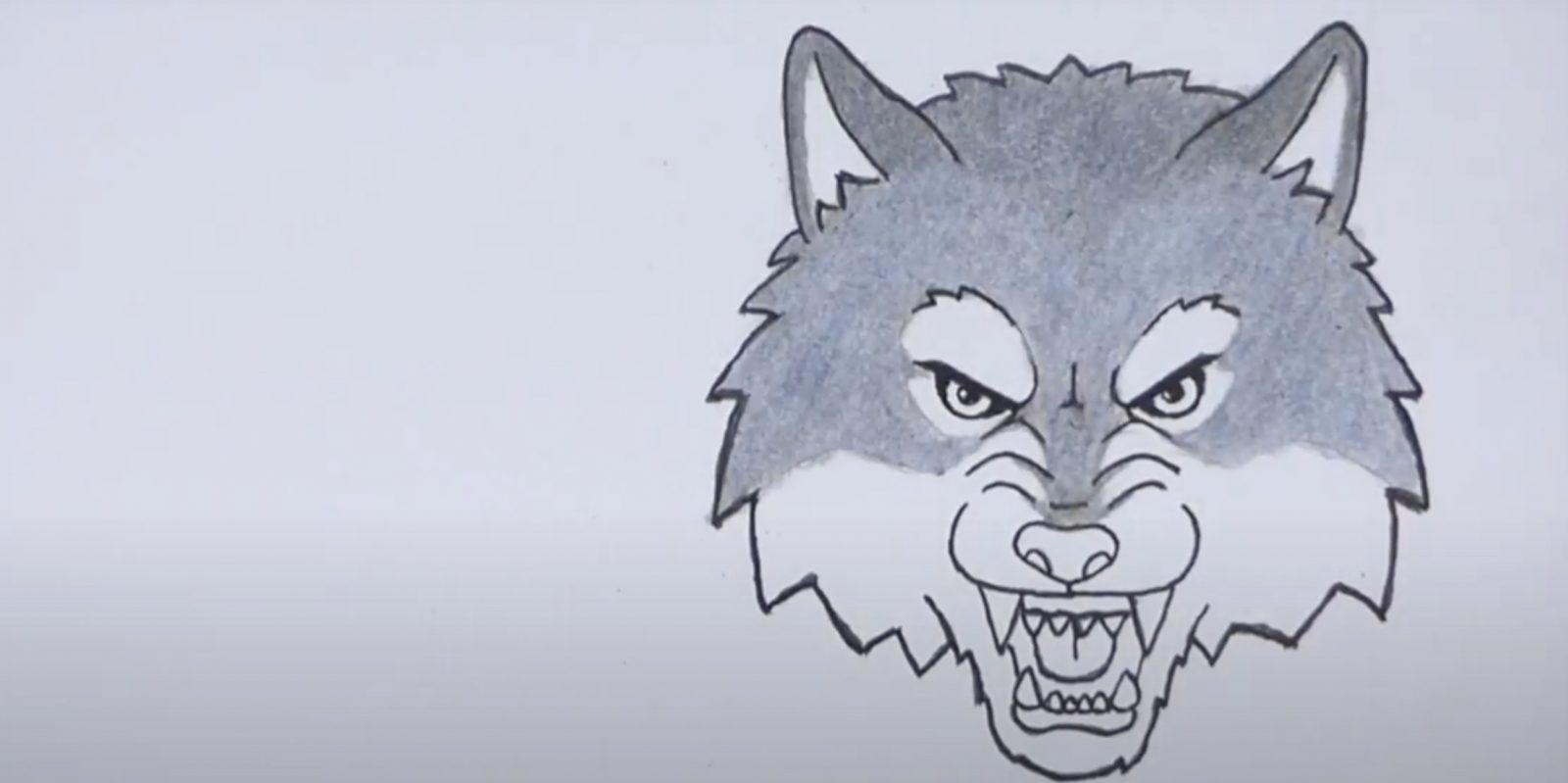 Нарисованный волк из сетки на аву