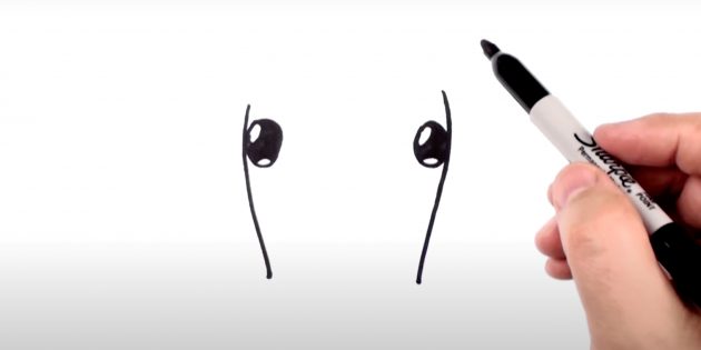 Как нарисовать лошадь: Нарисуйте глаза