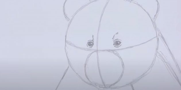Как нарисовать панду: Нарисуйте глаза