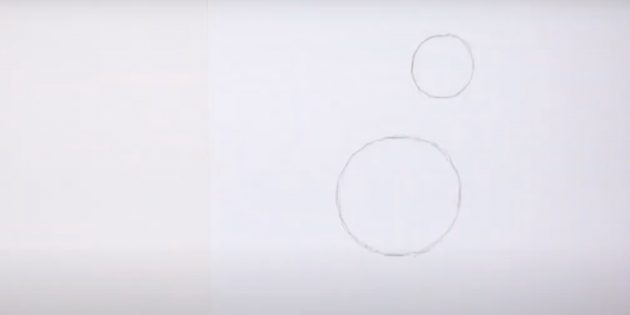 Как нарисовать лошадь: Нарисуйте два круга