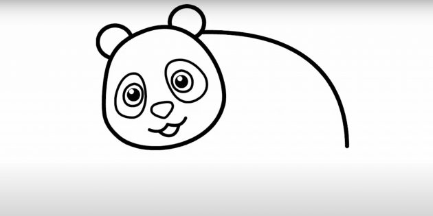Как нарисовать панду: Нарисуйте уши и спину