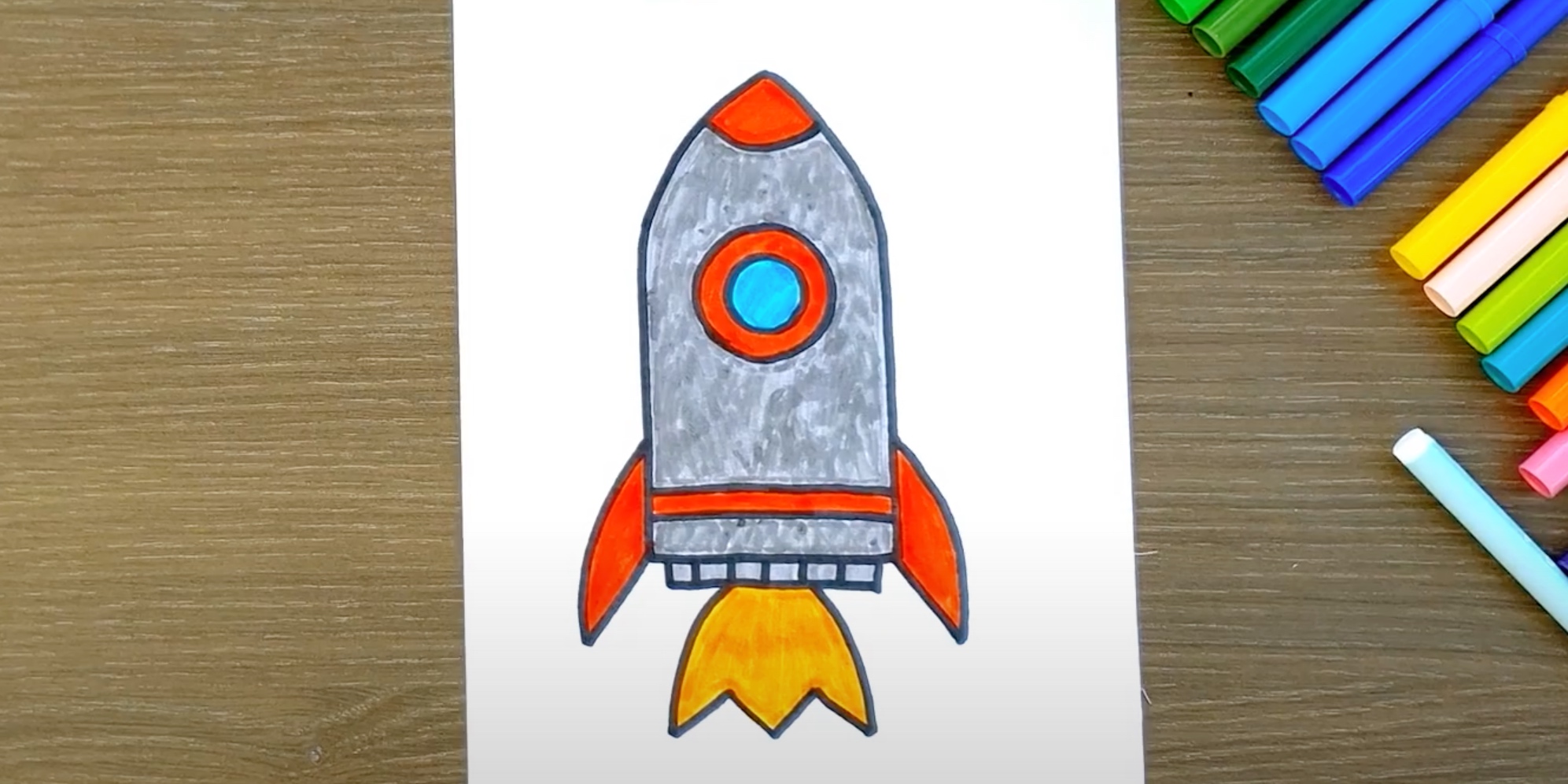 Ракета рисунок маркером