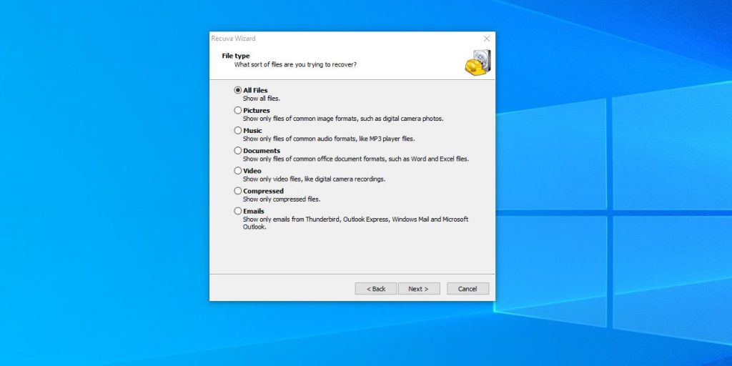 Как восстановить удалённые из «Корзины» файлы в Windows: выберите нужный тип файла или проставьте метки во всех пунктах