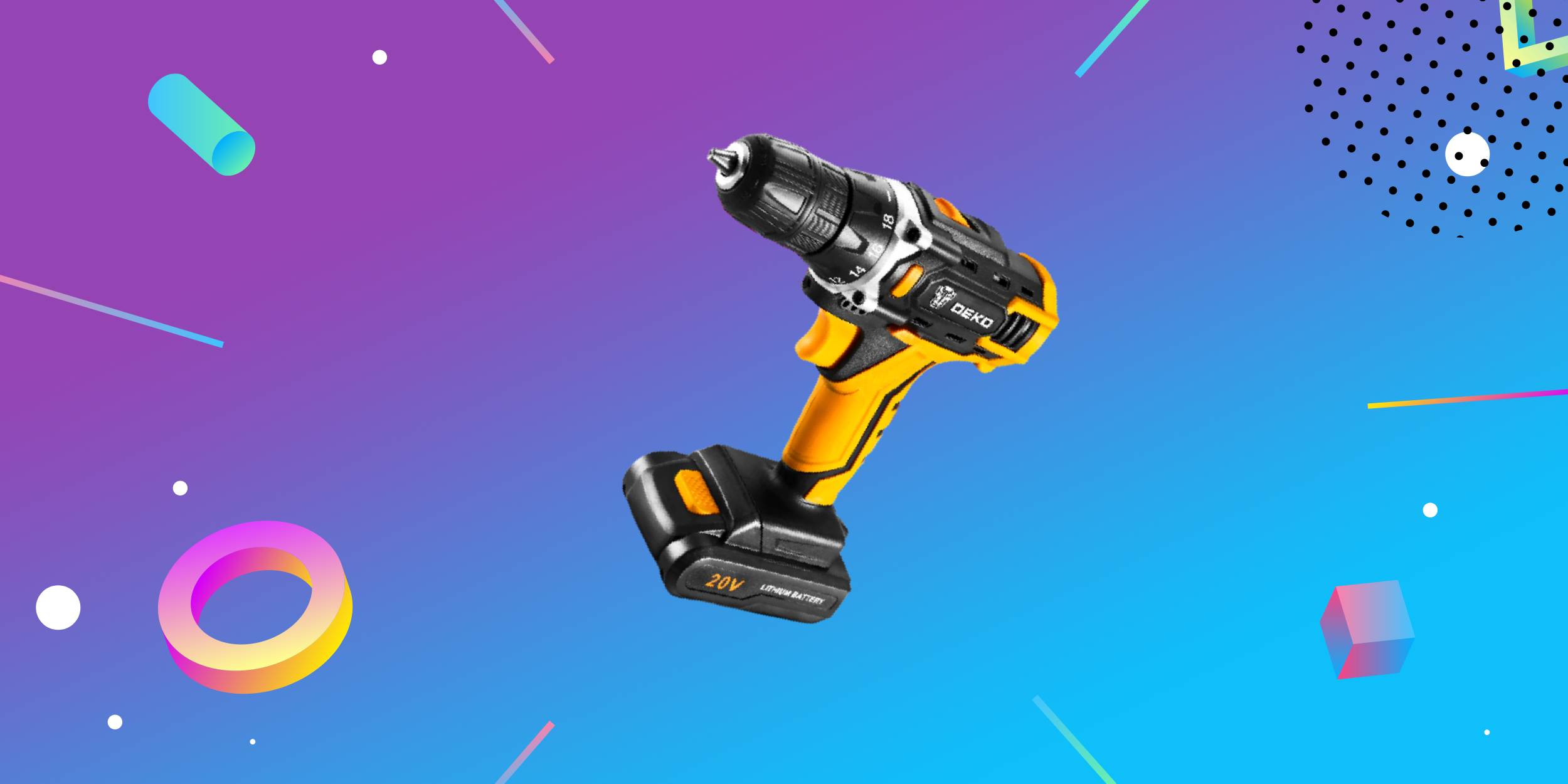 Аккумуляторная дрель-шуруповёрт Deko