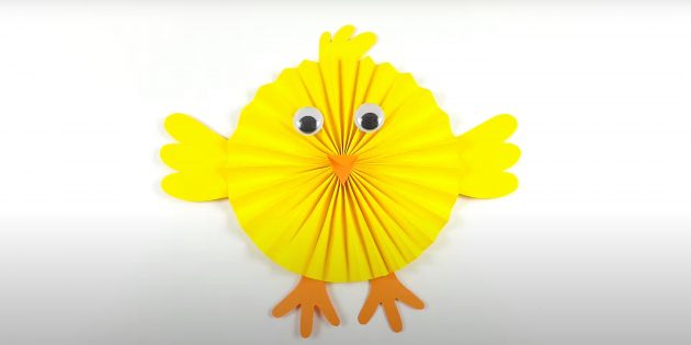 Поделки на Пасху своими руками: цыплёнок из цветной бумаги