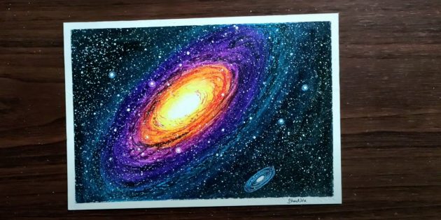 Pastel drawing of space