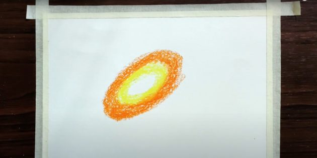 Как нарисовать космос пастелью: начните с овала в центре