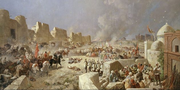 История Российской империи: «Вступление русских войск в Самарканд 8 июня 1868 года», картина Николая Каразина.