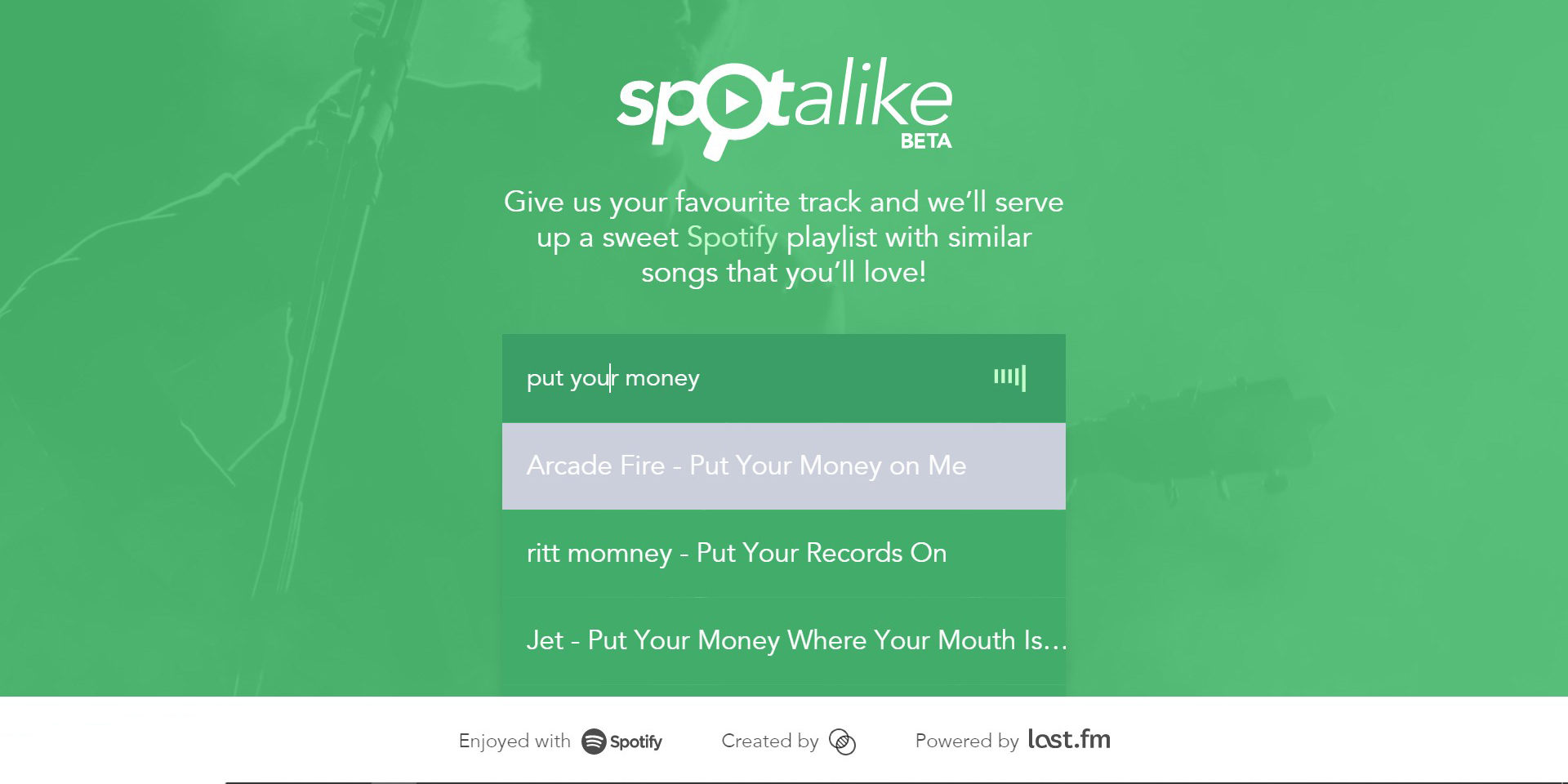 Spotalike — простой сервис поиска похожих песен с интеграцией Spotify -  Лайфхакер