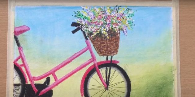 Как нарисовать велосипед: изобразите цветы