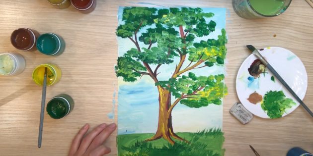Как нарисовать дерево: рисунок дерева красками