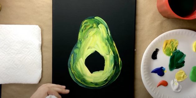 Как нарисовать авокадо: закрасьте плод