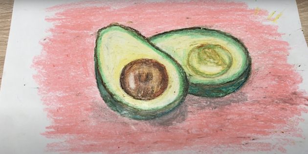 Рисунок авокадо пастелью