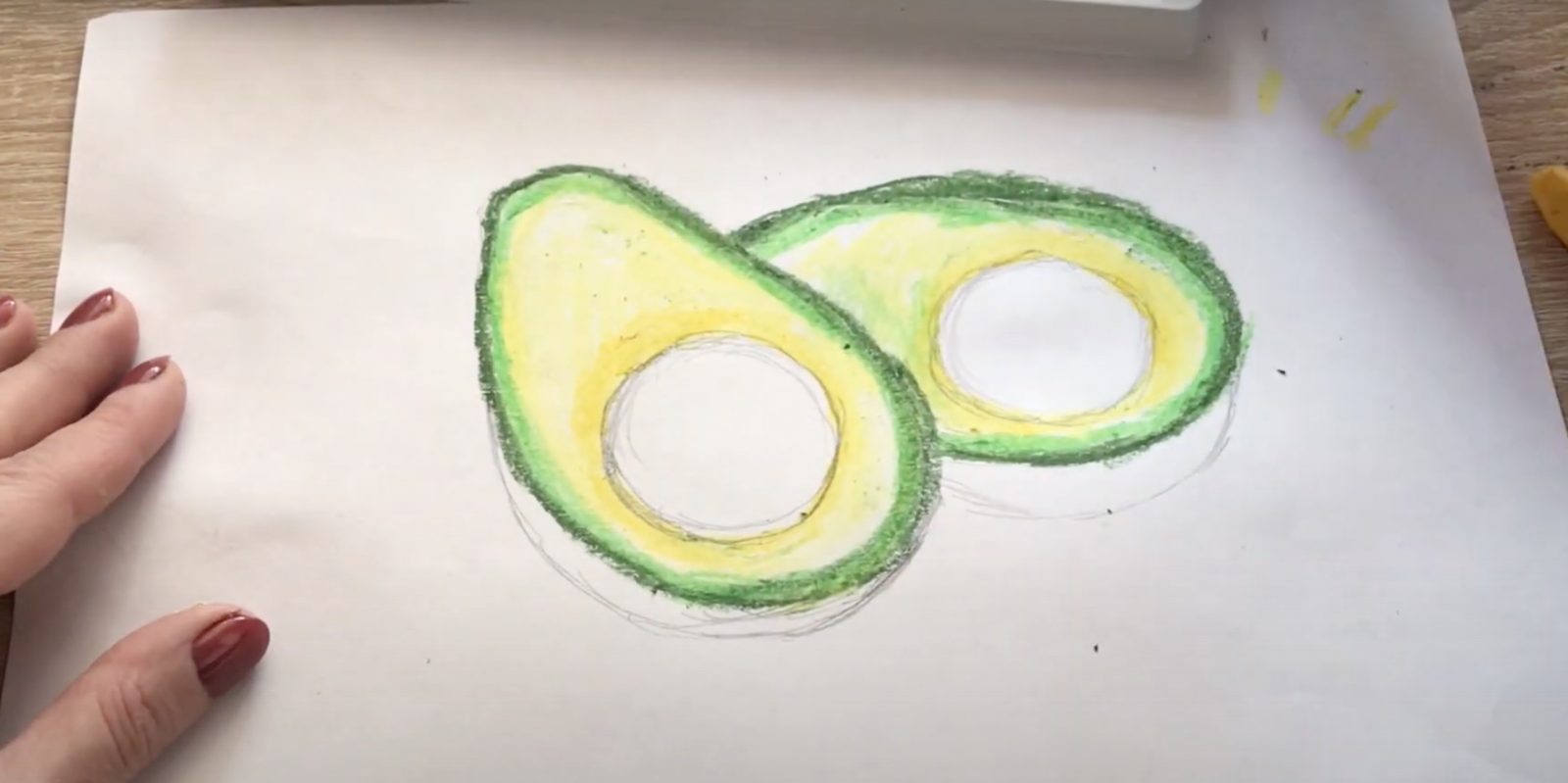 Видео как нарисовать авокадо