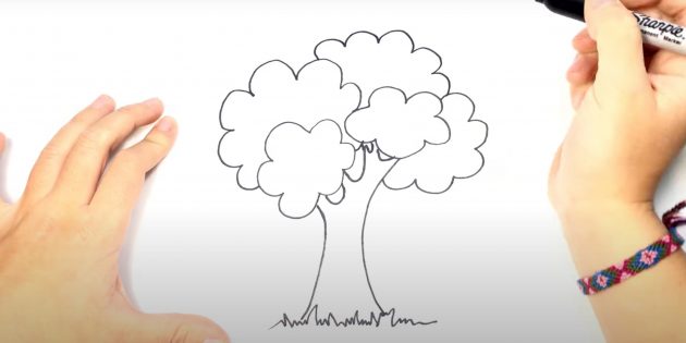 Как нарисовать дерево: изобразите крону