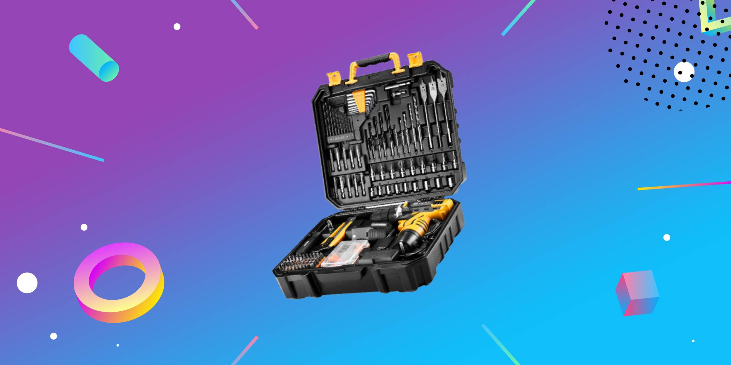 Дрель-шуруповёрт Deko с набором аксессуаров