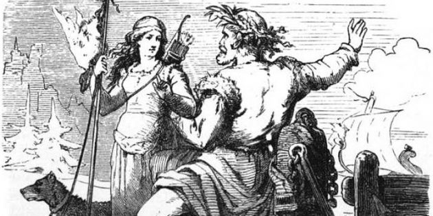Скандинавские мифы: великанша Скади и бог моря Ньорд
