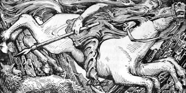 Скандинавские мифы: Один на восьминогом Слейпнире