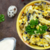 Салат из жареных баклажанов с&nbsp;яйцом и&nbsp;маринованным луком