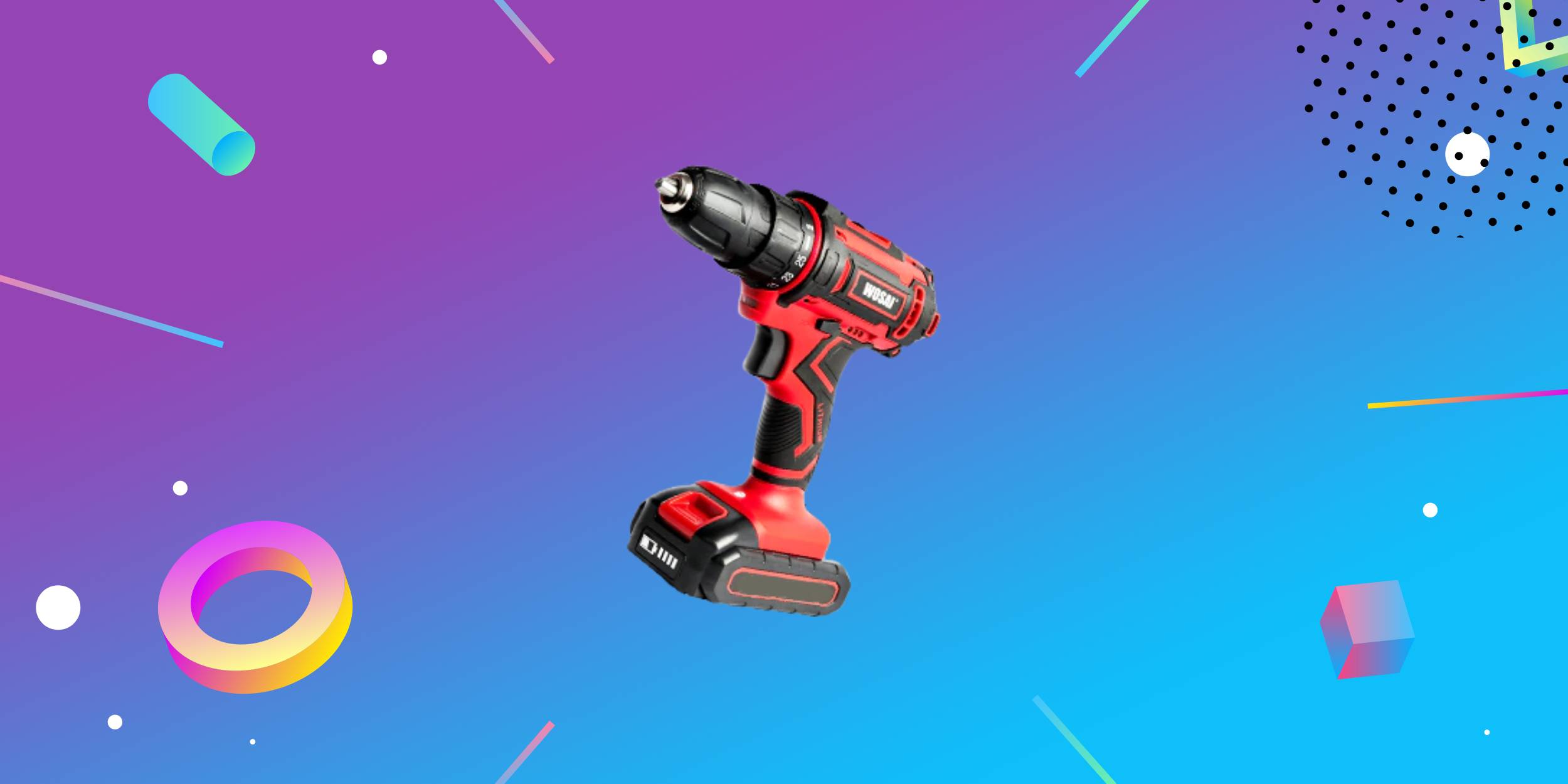 Аккумуляторная дрель Wosai с набором аксессуаров