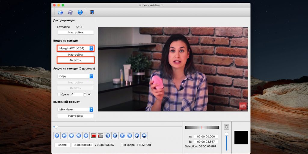 Как убрать водяной знак с видео в macOS: нажмите кнопку «Фильтры»