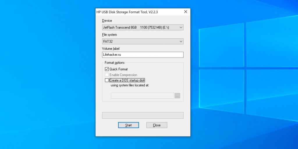 Программы для форматирования флешки: HP USB Disk Storage Format Tool