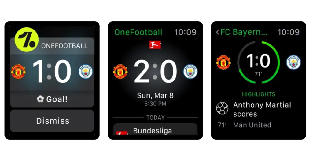 Приложения для Apple Watch: OneFootball