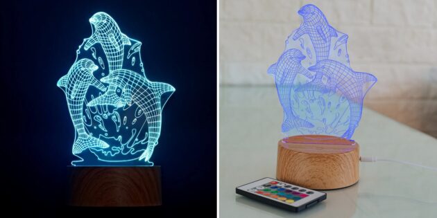 Необычные подарки на Новый год: 3D-светильник