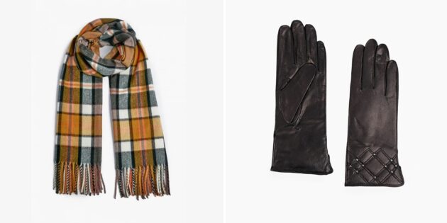 Подарки женщине на Новый год: перчатки и шарф