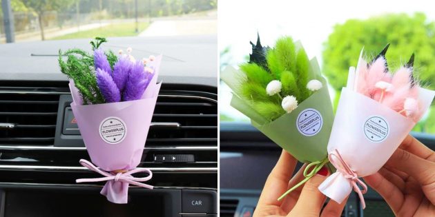 Освежитель воздуха для автомобиля в виде букета цветов 