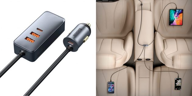 USB-разветвители: Baseus Car Charger