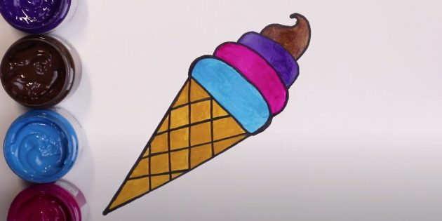 Как нарисовать более реалистичное мороженое в рожке