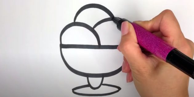 Как нарисовать мороженое: добавьте третий шарик