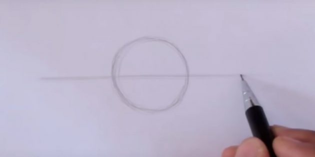 Как нарисовать глаза: изобразите круг и линию