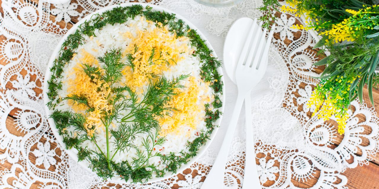 Салат «Мимоза» с рисом