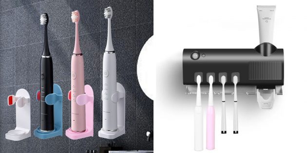 Товары для порядка в ванной: держатели для электрических зубных щёток