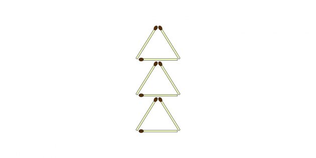 Сложные загадки для детей: как передвинуть спички, чтобы получилось четыре треугольника?