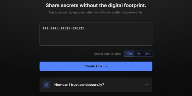 Sendsecure.ly — сервис для безопасной отправки секретных сообщений