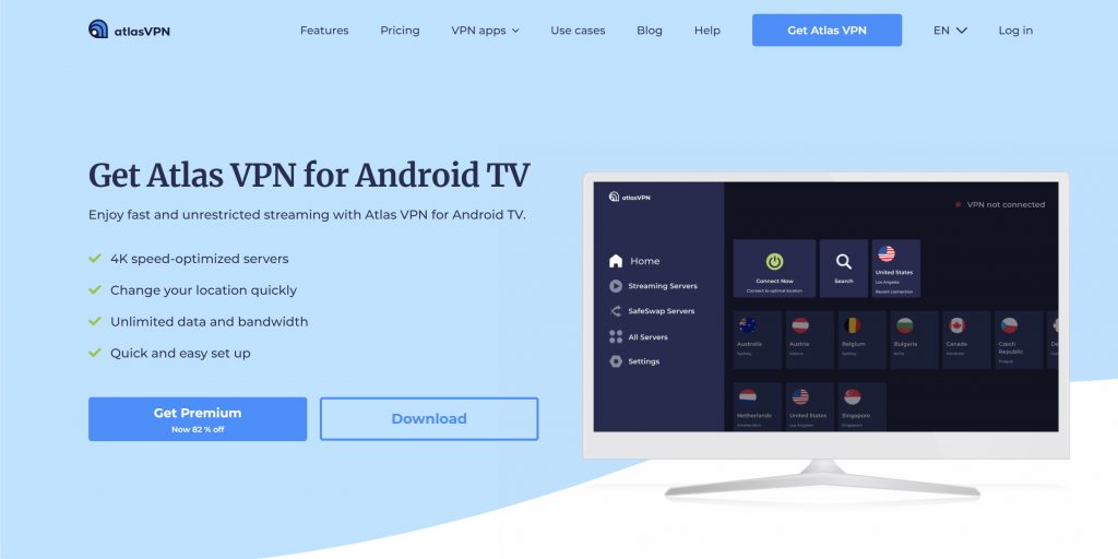 VPN-сервисы для Android TV: Atlas VPN