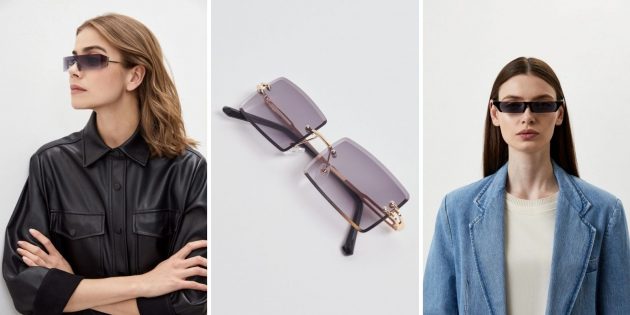 Модные женские солнцезащитные очки — 2022: узкие очки