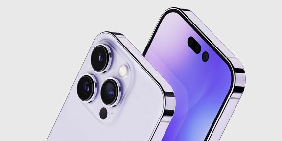 Фиолетовый и без «чёлки»: в Сети появились рендеры iPhone 14 Pro