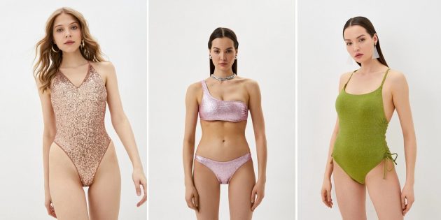 Fashionable swimsuit made of shiny fabric - 2022