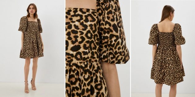 Модное летнее платье с леопардовым принтом 