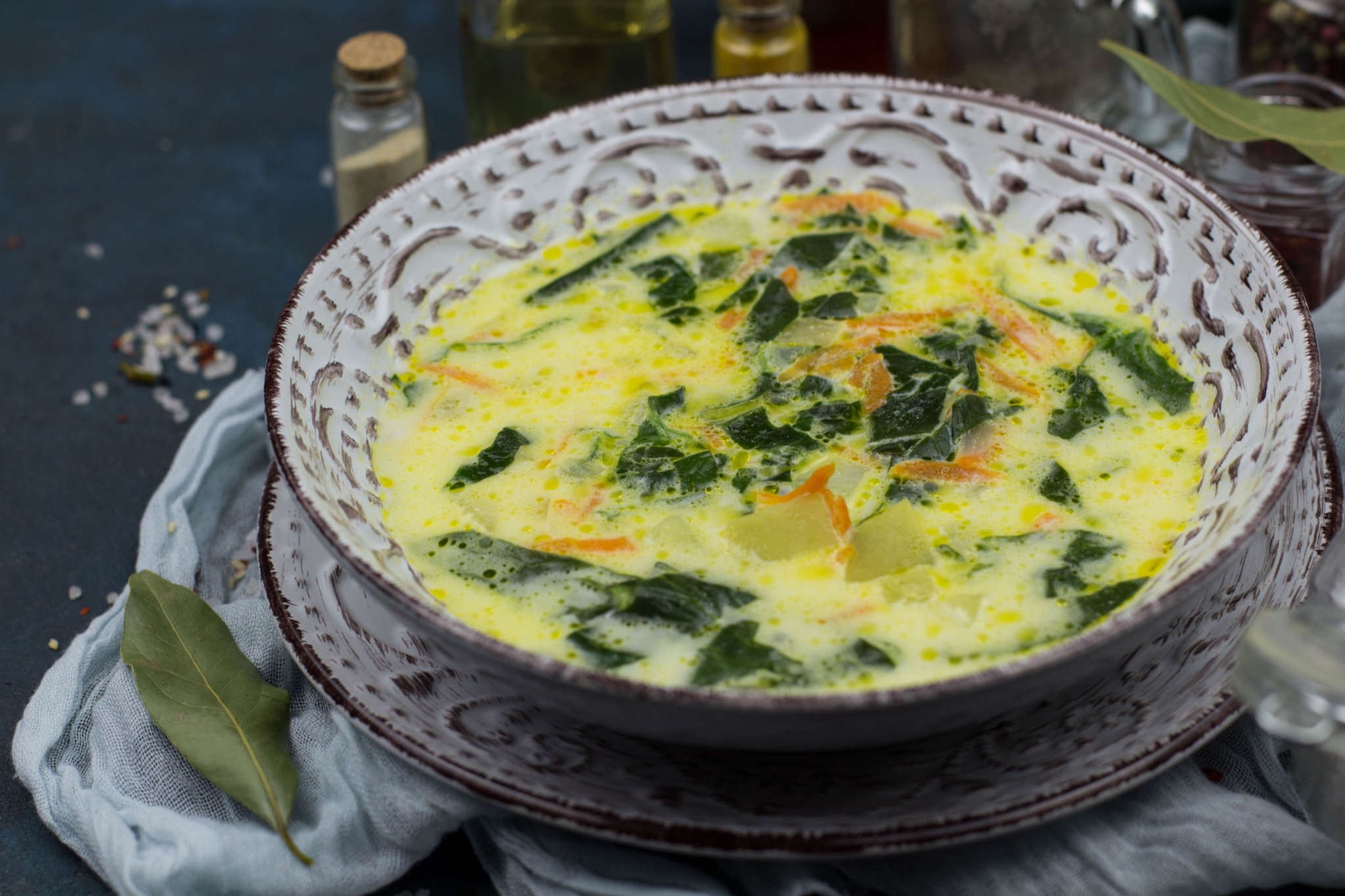 Сырный суп с куриными сердечками